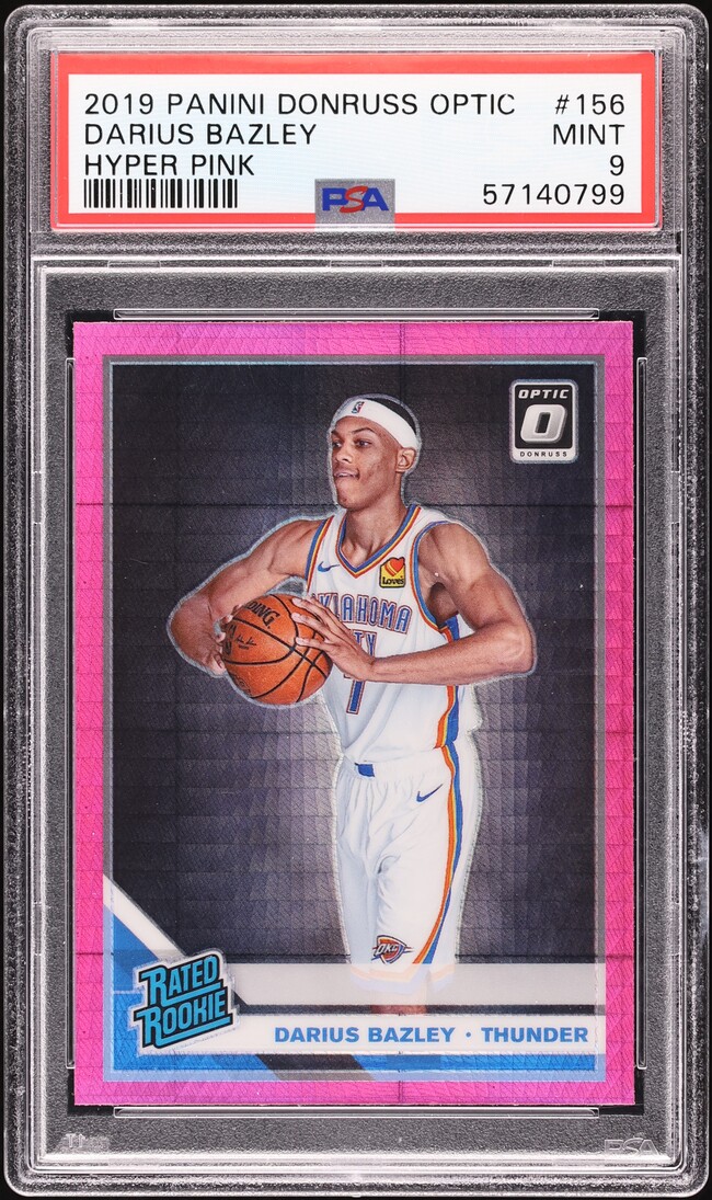 2019 Donruss Optic Hyper Pink Darius Bazley ROOKIE #156 PSA 9 MINT