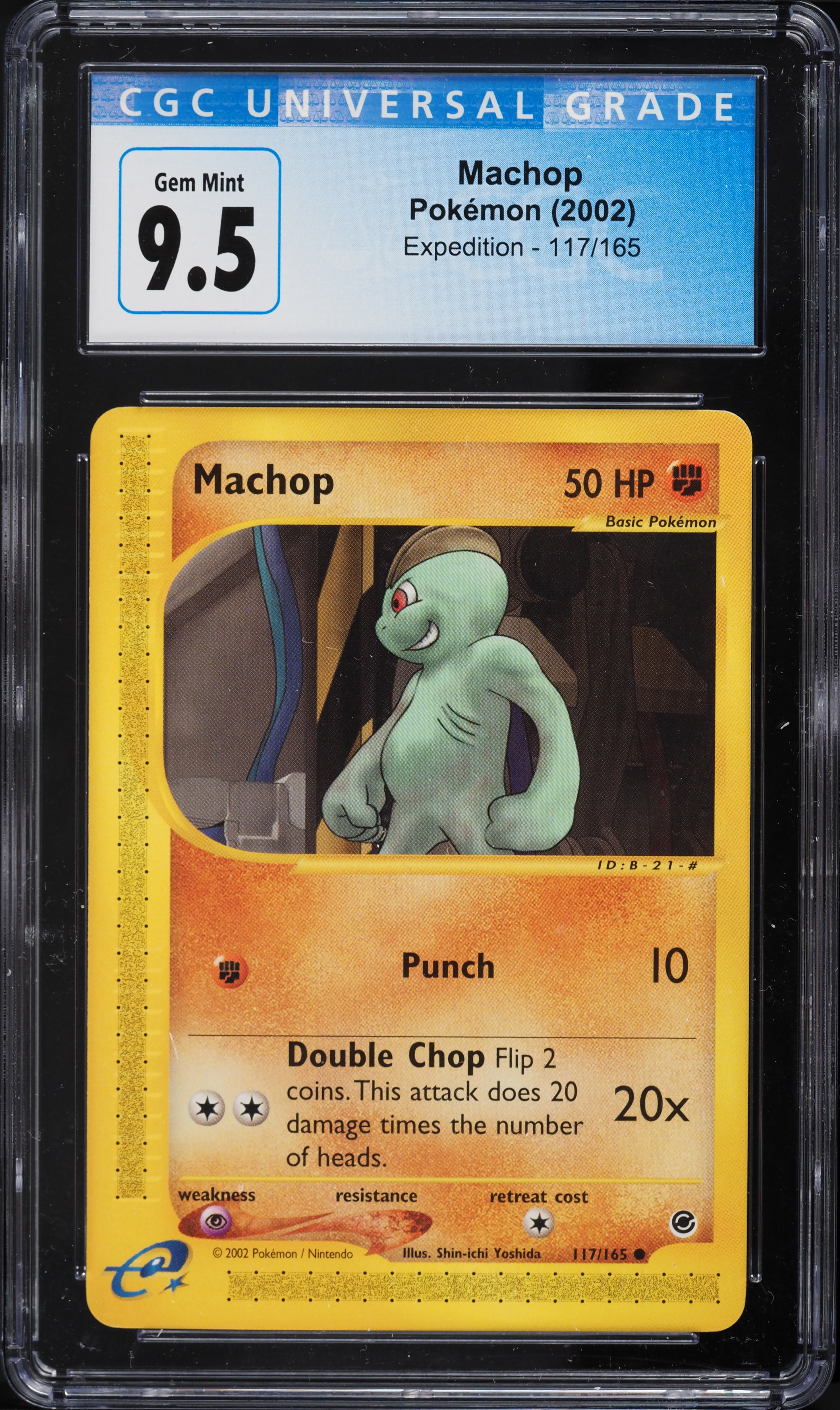 2002 Pokemon Expedition Machop #117 CGC 9.5 GEM MINT