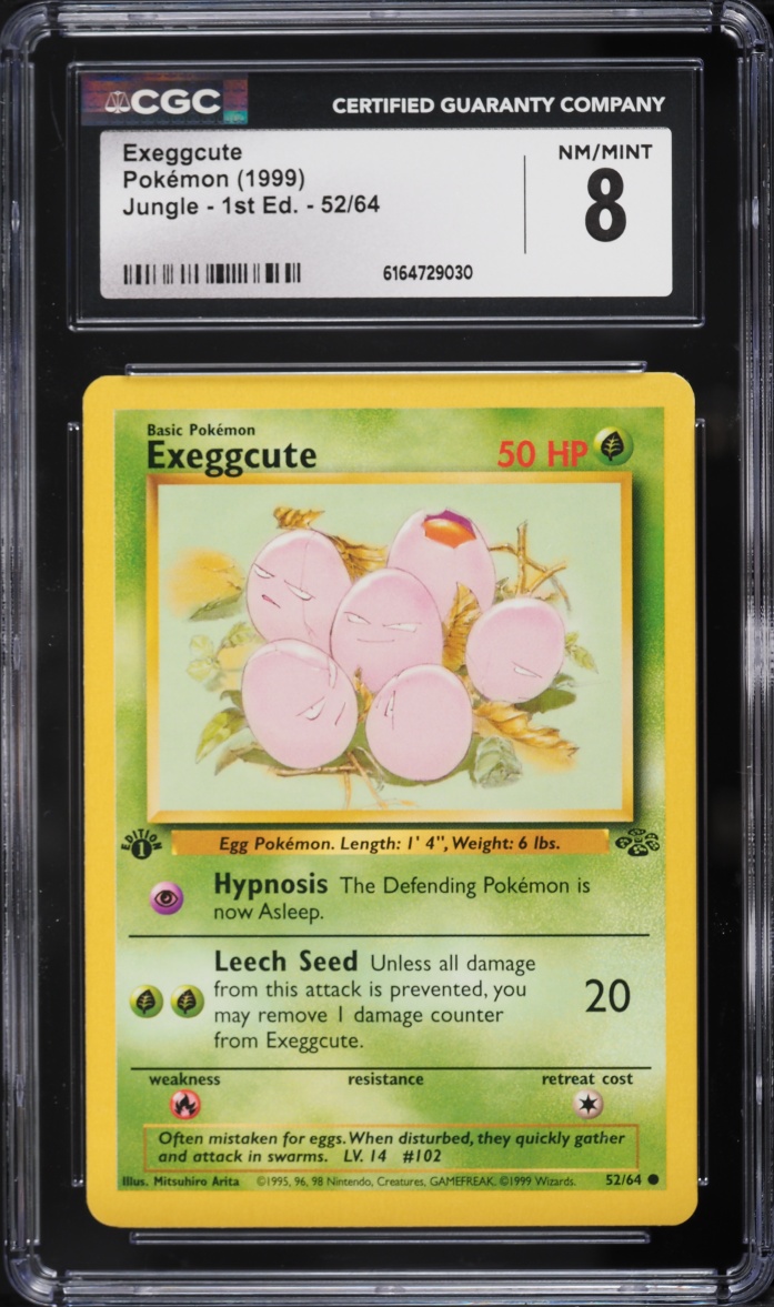 1999 Pokemon Jungle 1st Edition Exeggcute #52 CGC 8 NM-MT
