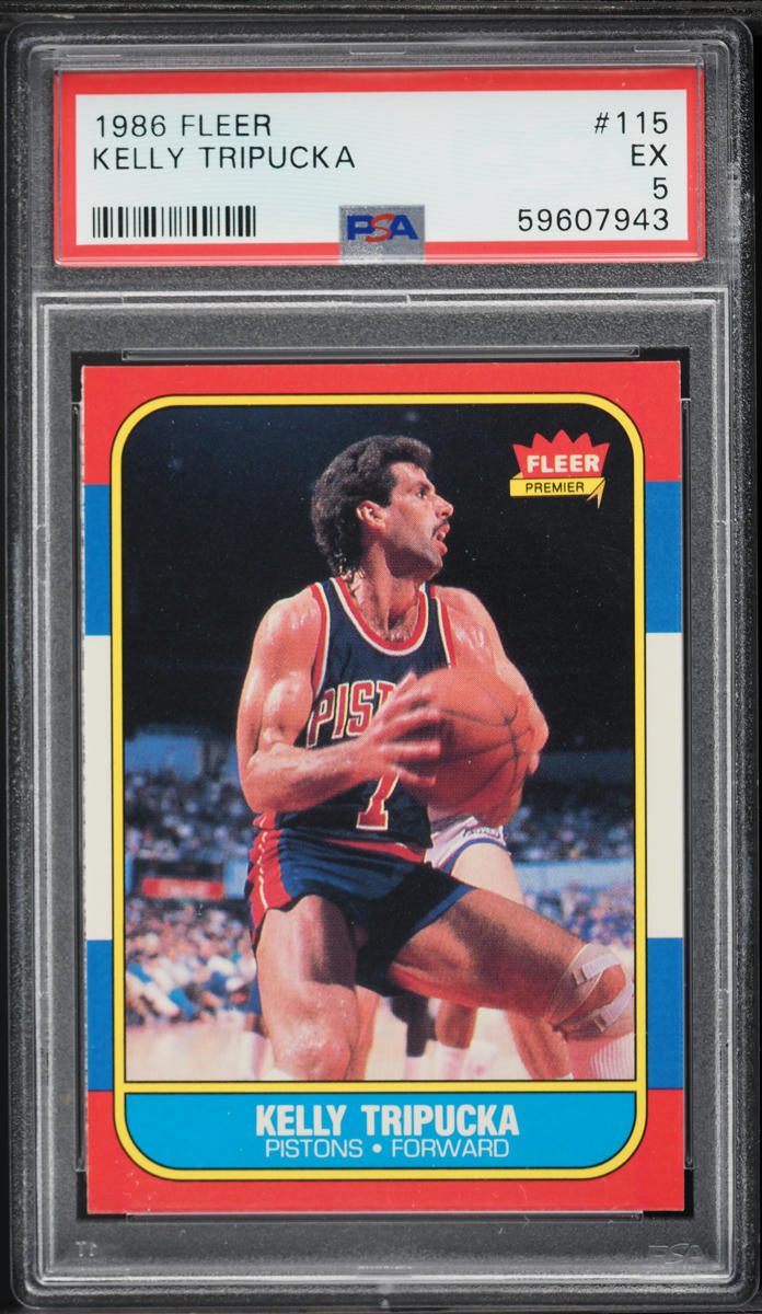 1986 Fleer Basketball Kelly Tripucka #115 PSA 5 EX