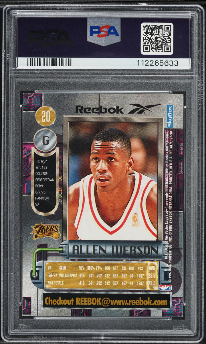 1997 Metal Universe Reebok Gold Allen Iverson #20 PSA 8.5 NM-MT+