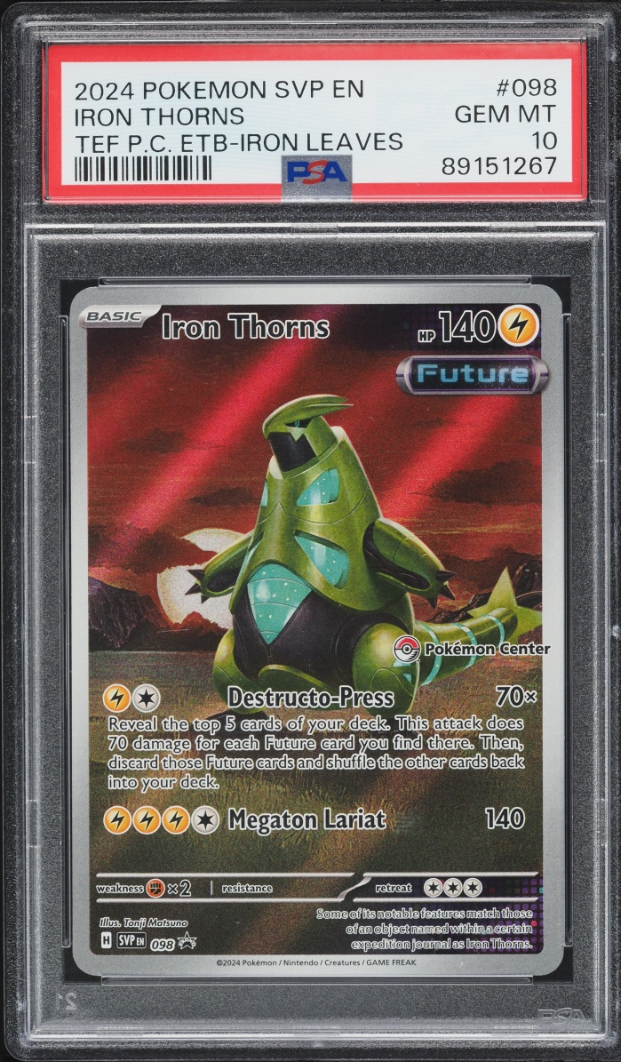 2024 Pokemon Scarlet & Violet Promo Temporal Forces Center ETB Iron Thorns #98 PSA 10 GEM MINT