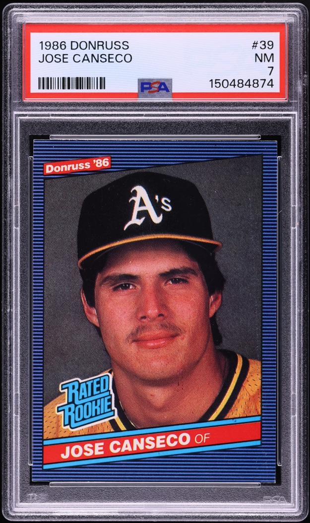 1986 Donruss Jose Canseco ROOKIE #39 PSA 7 NRMT