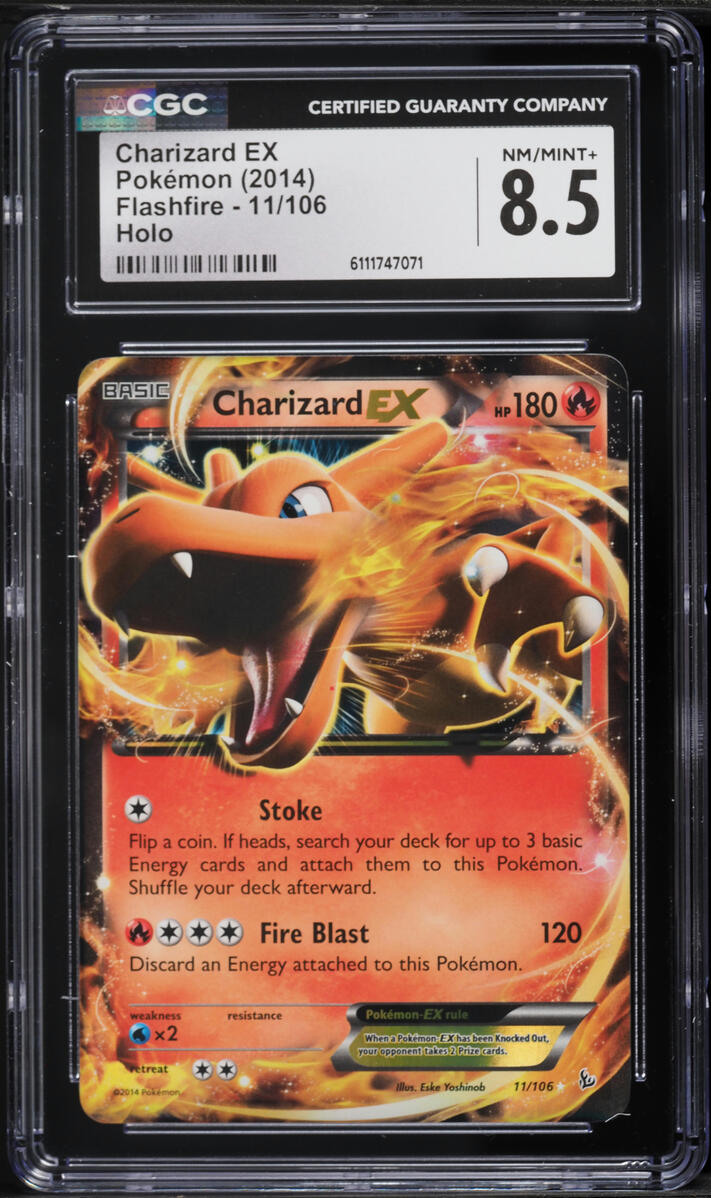 2014 Pokemon XY Flashfire Holo Charizard EX #11 CGC 8.5 NM-MT+