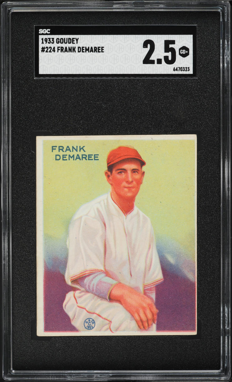 1933 Goudey Frank Demaree #224 SGC 2.5 GD+