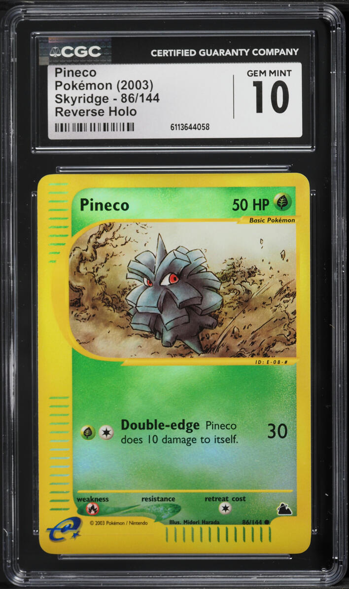 2003 Pokemon Skyridge Reverse Holo Pineco #86 CGC 10 GEM MINT