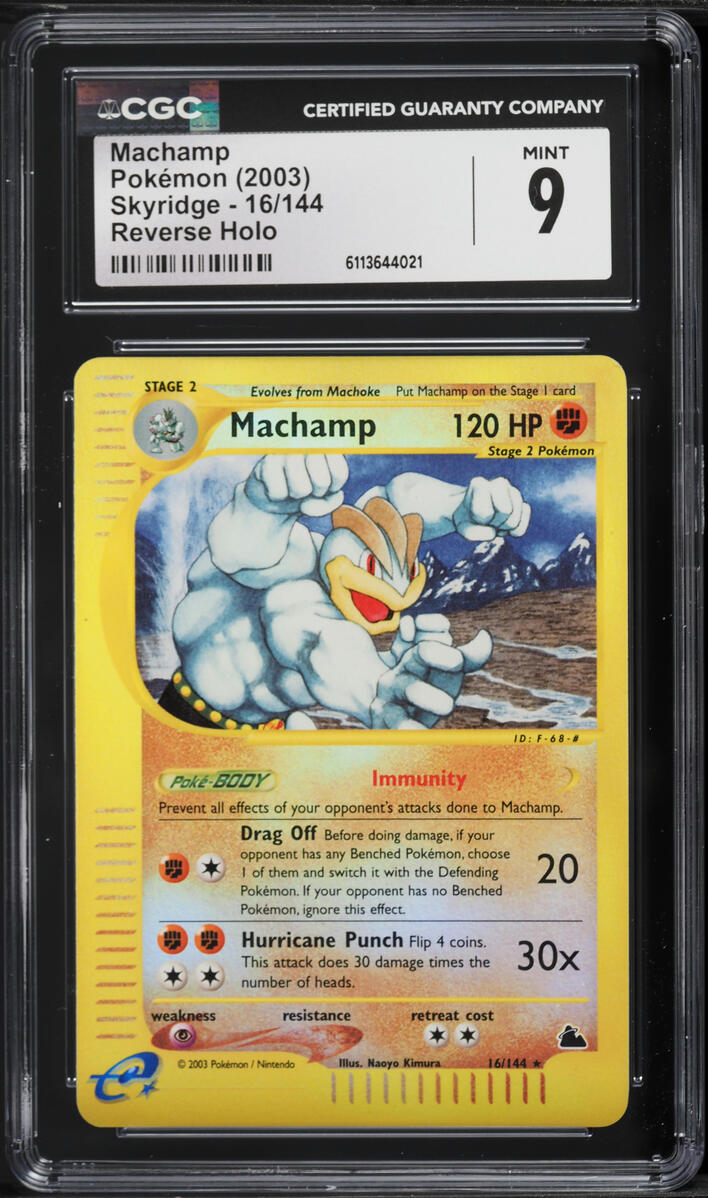 2003 Pokemon Skyridge Reverse Holo Machamp #16 CGC 9 MINT