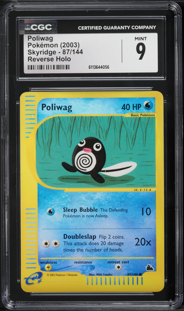 2003 Pokemon Skyridge Reverse Holo Poliwag #87 CGC 9 MINT