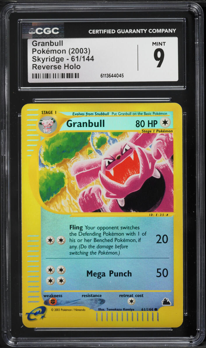 2003 Pokemon Skyridge Reverse Holo Granbull #61 CGC 9 MINT