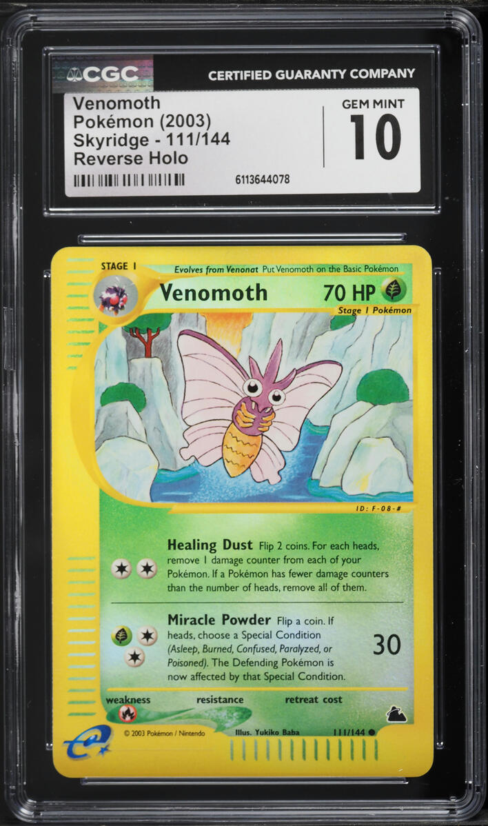 2003 Pokemon Skyridge Reverse Holo Venomoth #111 CGC 10 GEM MINT