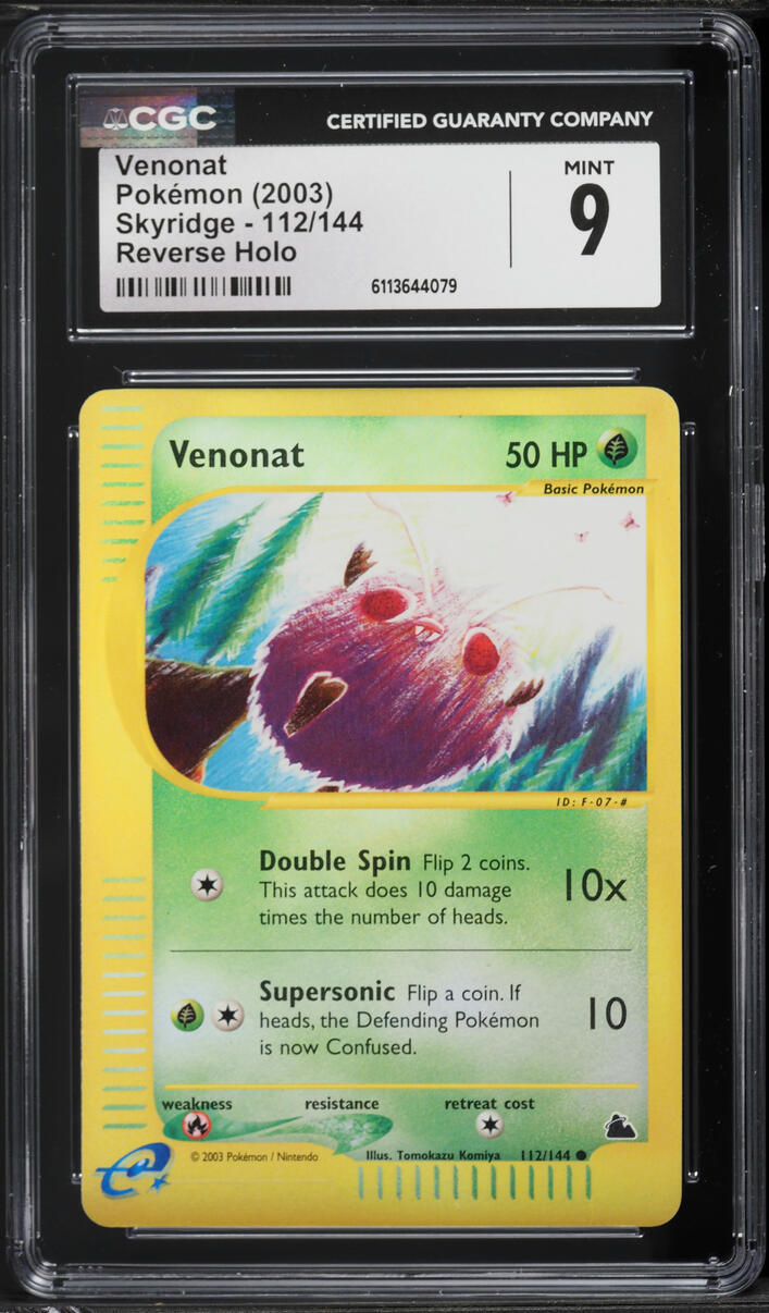 2003 Pokemon Skyridge Reverse Holo Venonat #112 CGC 9 MINT