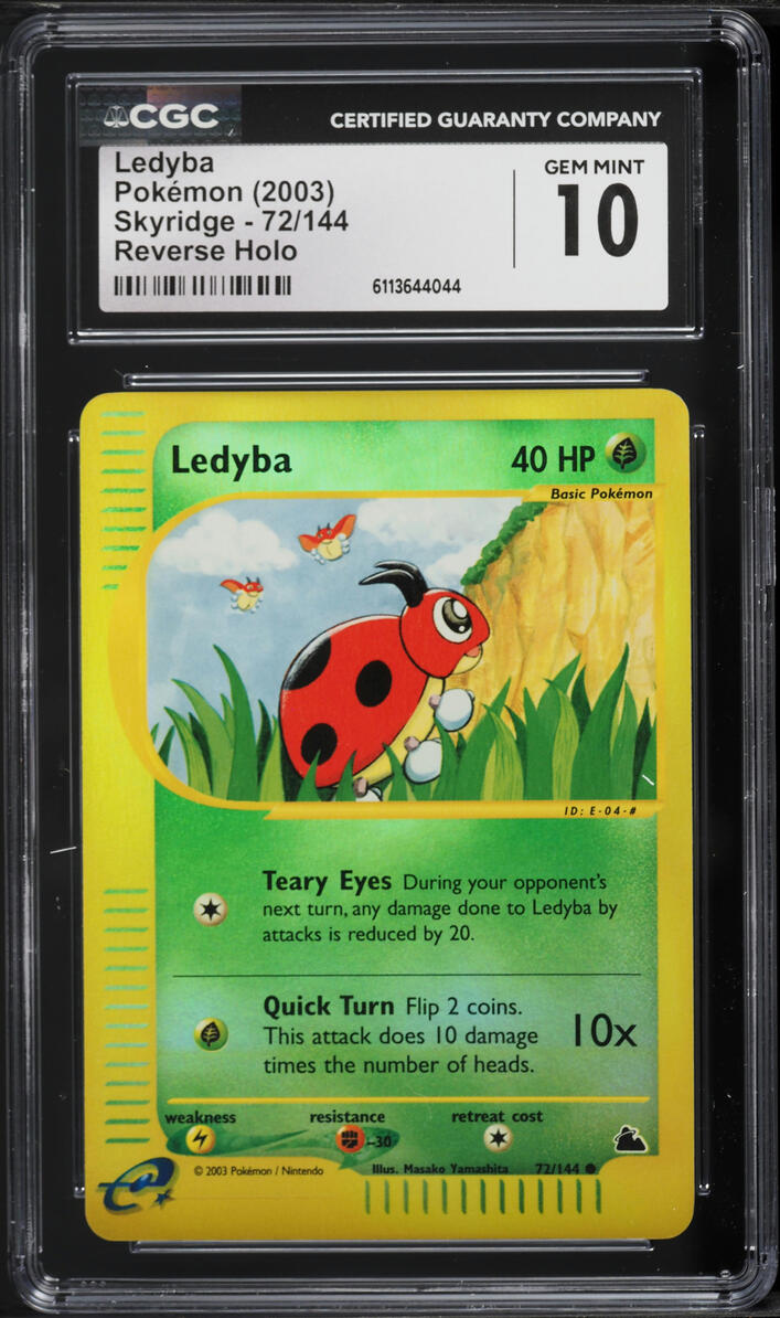 2003 Pokemon Skyridge Reverse Holo Ledyba #72 CGC 10 GEM MINT