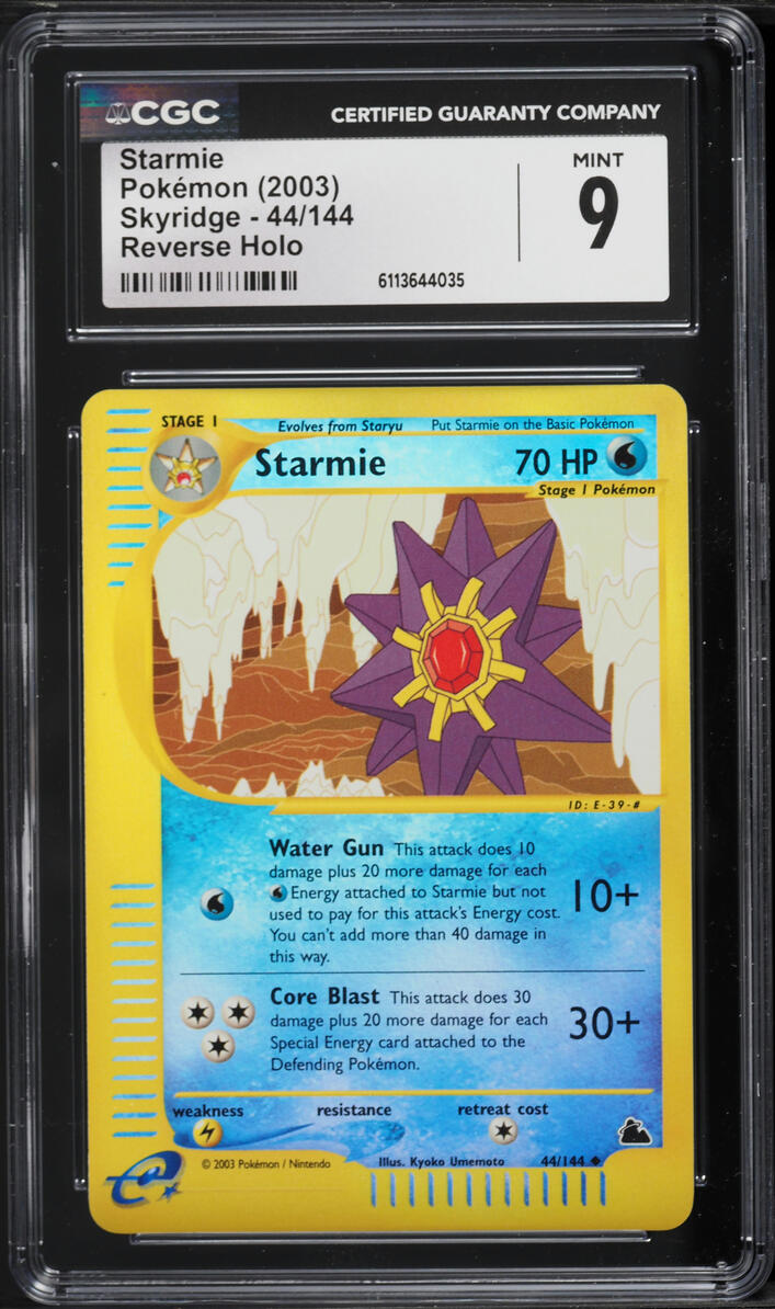 2003 Pokemon Skyridge Reverse Holo Starmie #44 CGC 9 MINT
