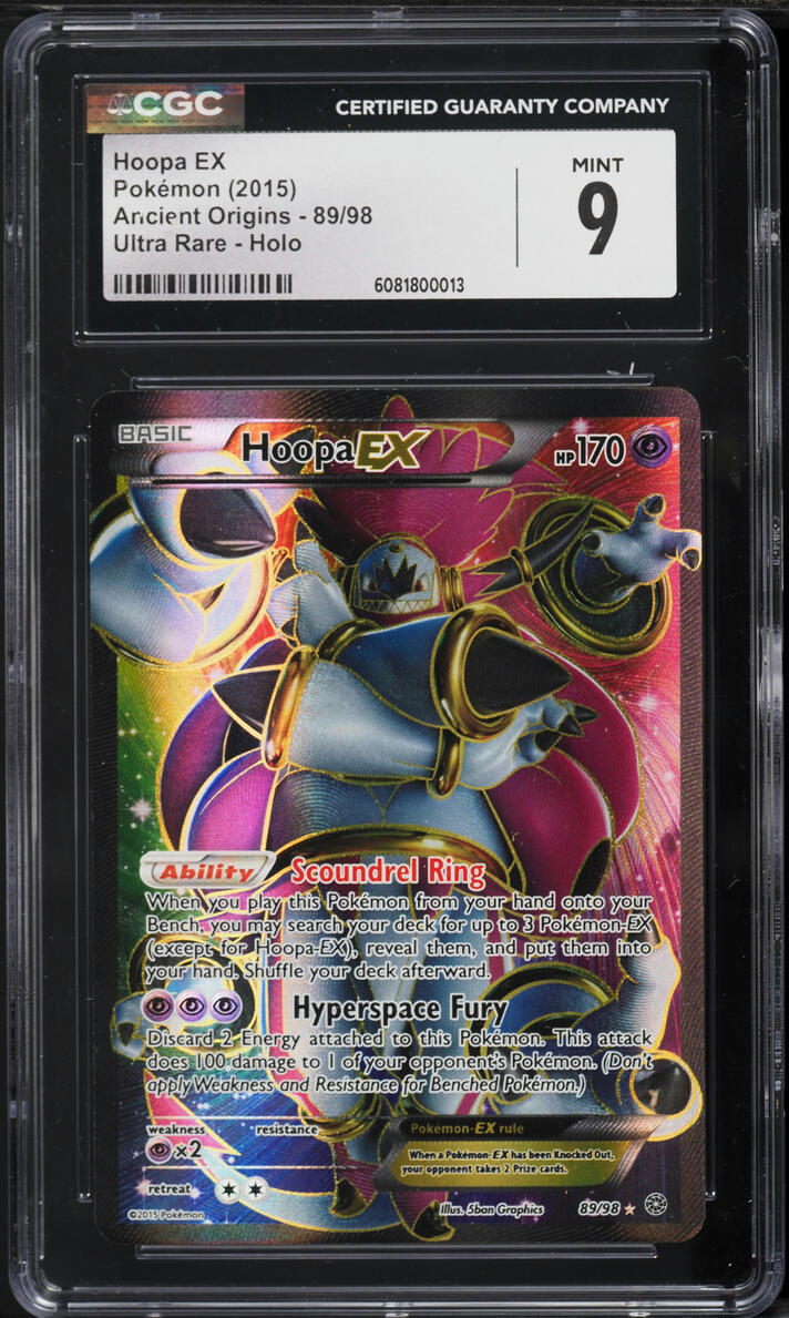 2015 Pokemon XY Ancient Origins Full Art Hoopa EX #89 CGC 9 MINT