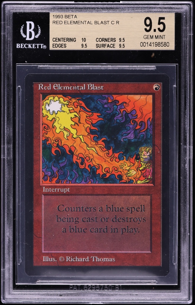 1993 Magic The Gathering MTG Beta Red Elemental Blast BGS 9.5 GEM MINT