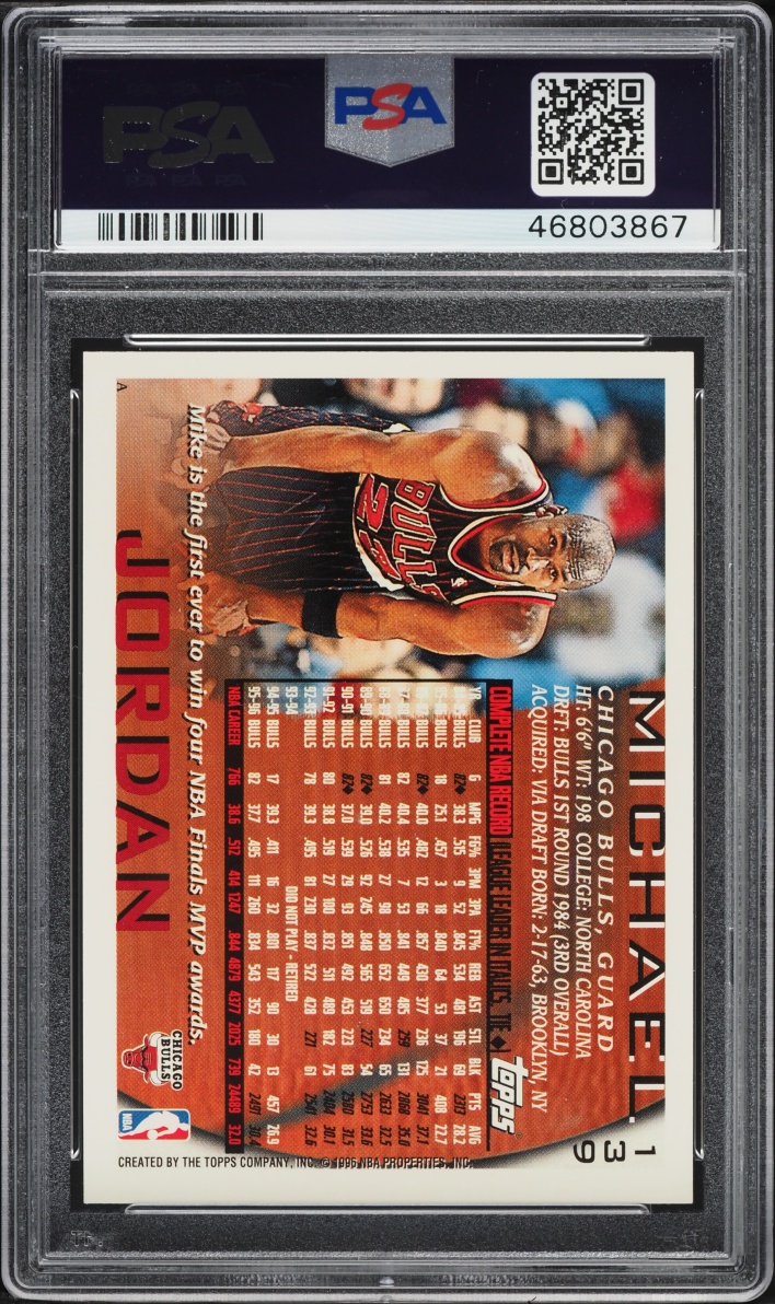 1996 Topps Basketball Michael Jordan #139 PSA 9 MINT