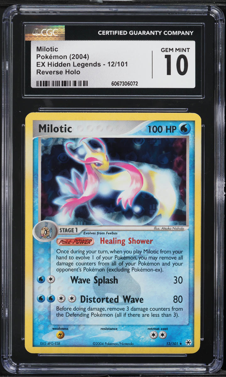 2004 Pokemon EX Hidden Legends Reverse Holo Milotic #12 CGC 10 GEM MINT