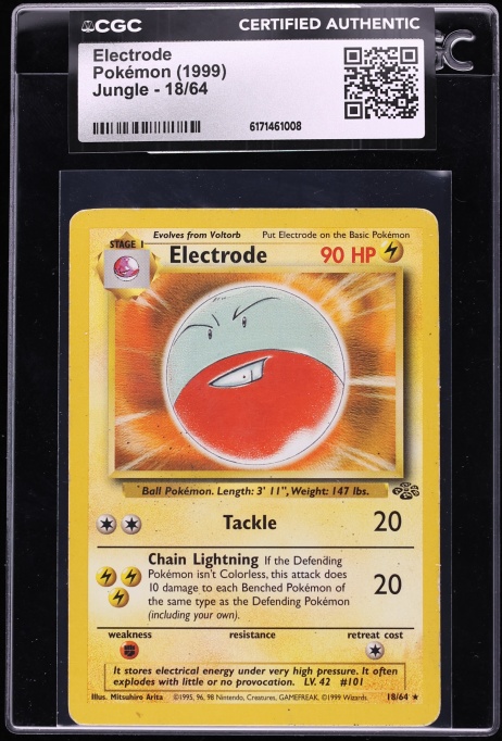1999 Pokemon Jungle Electrode #18 CGC AUTH
