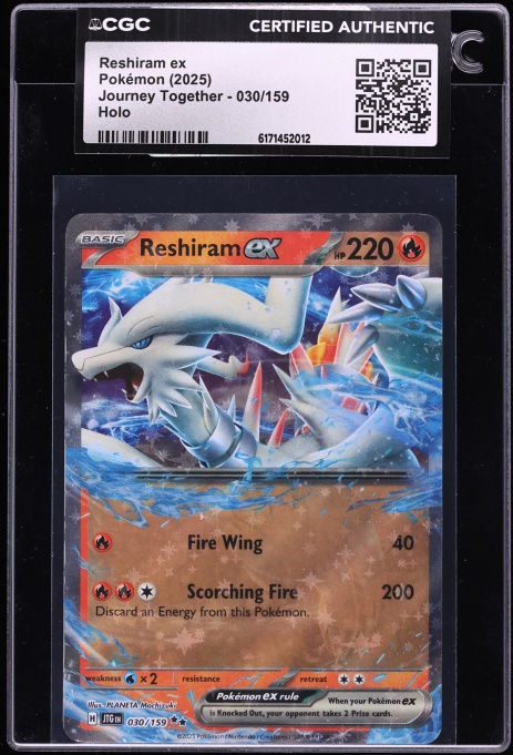 2025 Pokemon Scarlet & Violet Journey Together Holo Reshiram EX #30 CGC AUTH