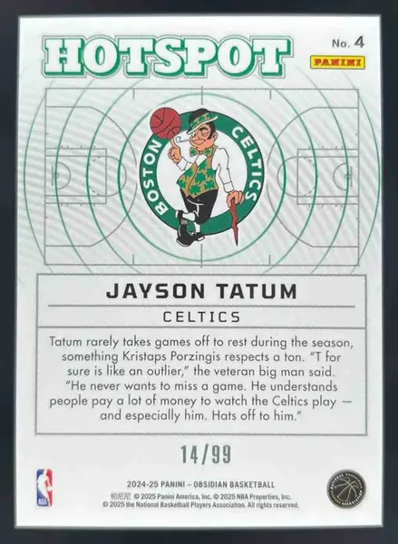 2024-25 Panini Obsidian Hotspot Electric Etch Orange Flood #4