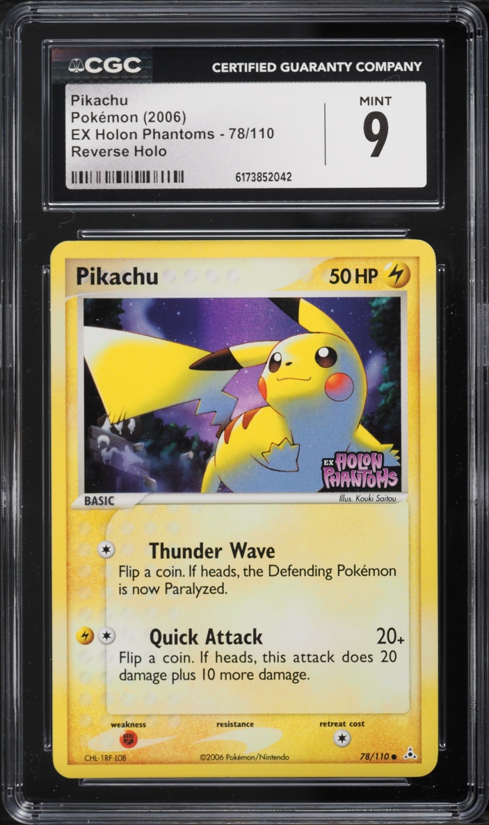 2006 Pokemon EX Holon Phantoms Reverse Holo Pikachu #78 CGC 9 MINT