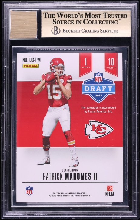 2017 Panini Contenders Draft Class Patrick Mahomes II AUTO /25 #DC-PM BGS 9.5 GEM MINT