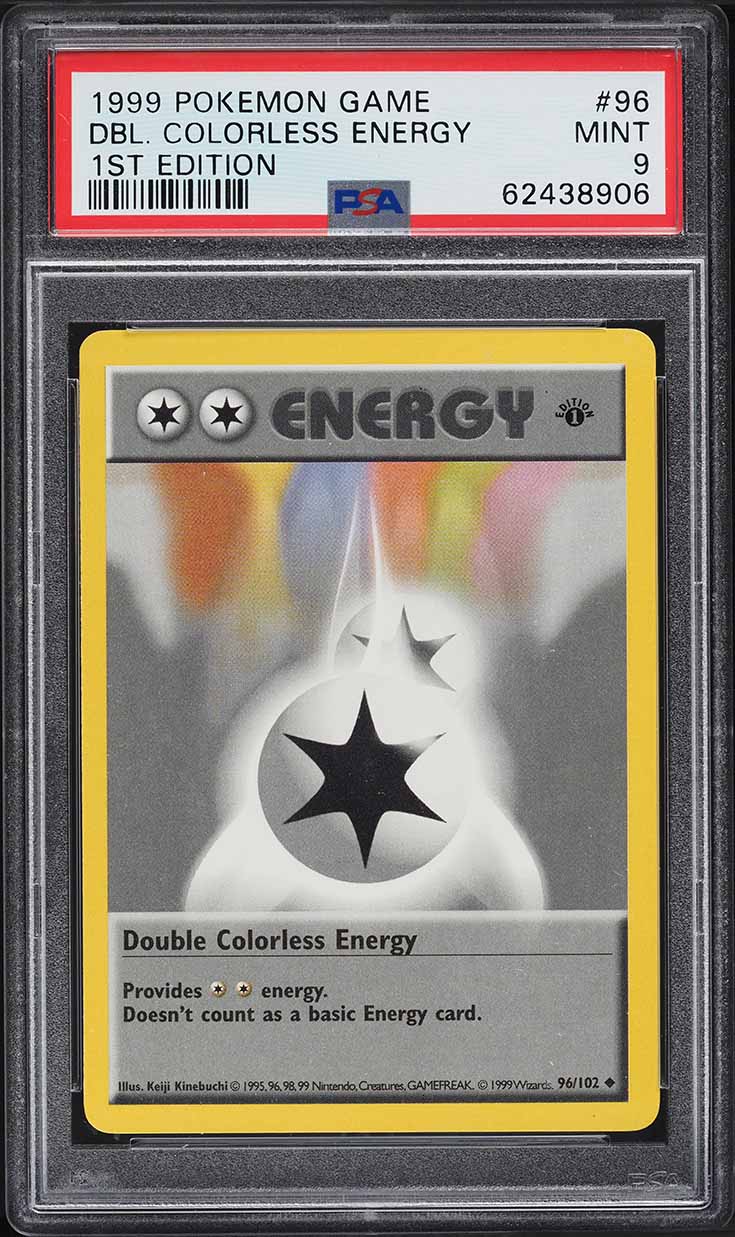1999 Pokemon Base Set Shadowless 1st Edition Double Colorless Energy #96 PSA 9