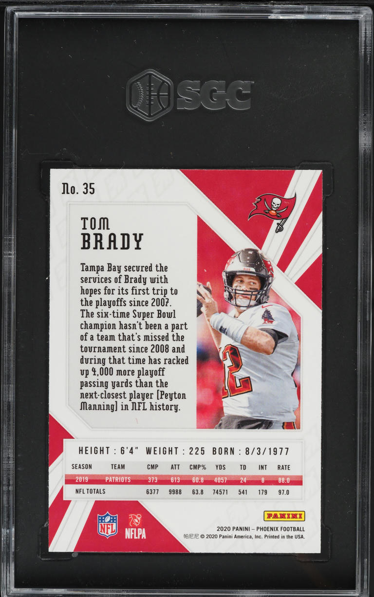 2020 Panini Phoenix Fire Burst Tom Brady #35 SGC 10 GEM MINT
