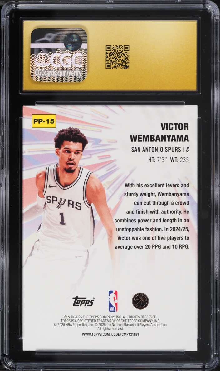 2025 Topps Power Players Victor Wembanyama #PP-15 CGC 10 PRISTINE