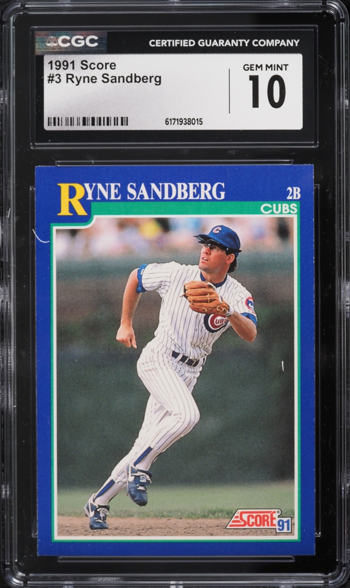 1991 Score Ryne Sandberg #3 CGC 10 GEM MINT