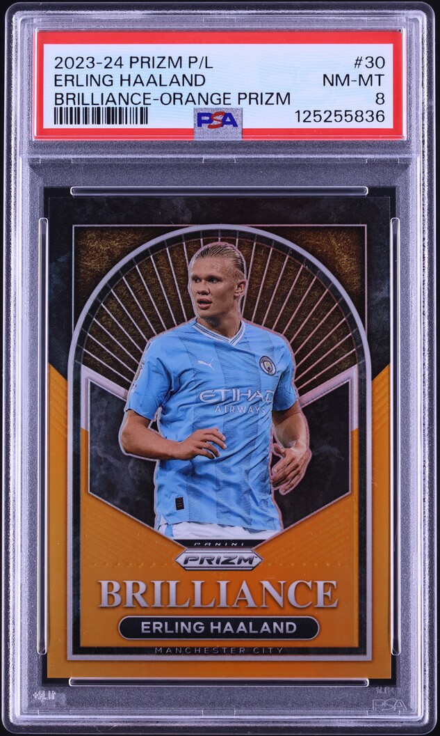 2024 Panini Prizm Premier League Manga Erling Haaland #20 PSA 10
