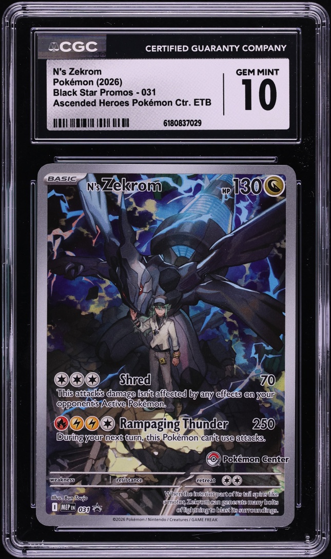2026 Pokemon Mega Evolution Promo Ascended Heroes Center ETB N's Zekrom #31 CGC 10 GEM MINT