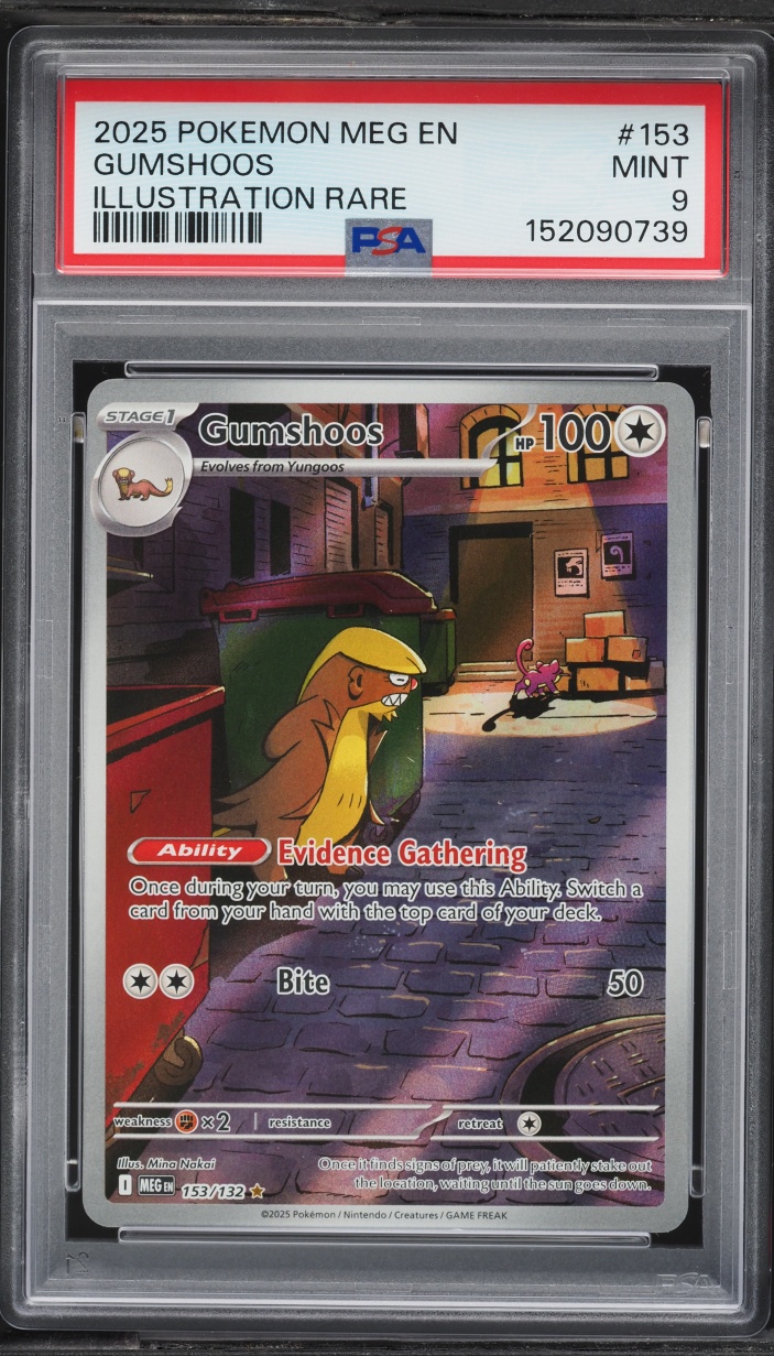 2025 Pokemon Mega Evolution IR Gumshoos #153 PSA 9 MINT