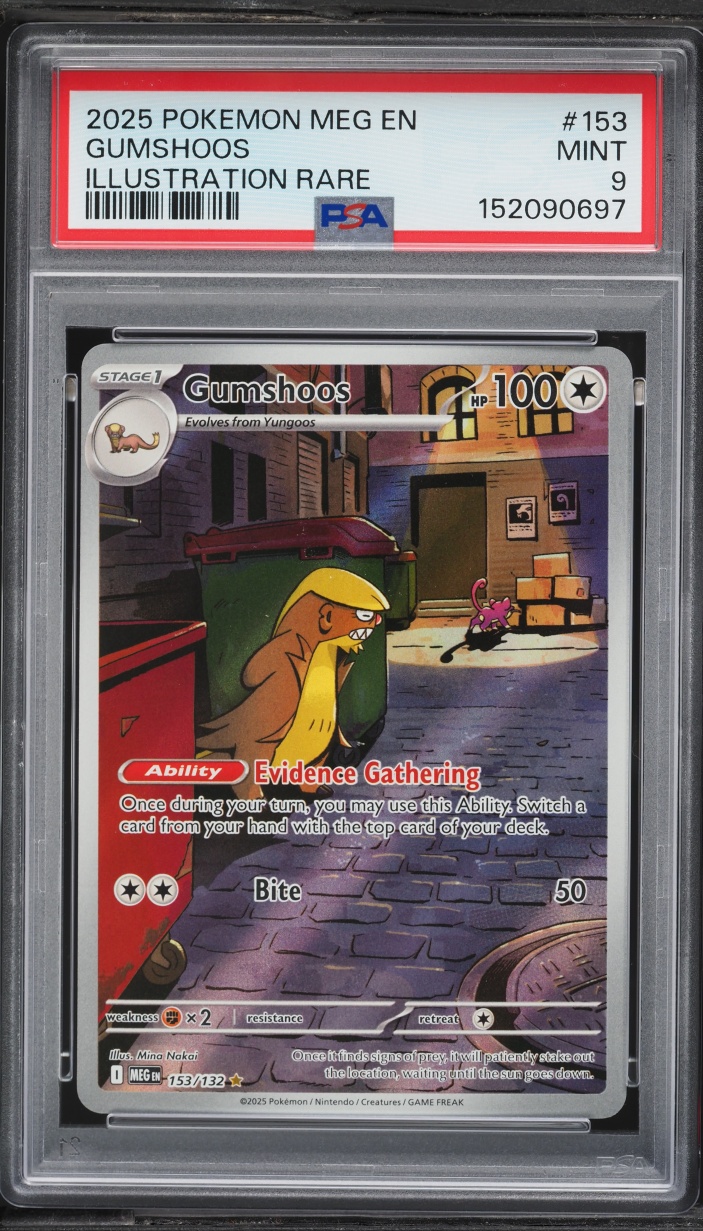 2025 Pokemon Mega Evolution IR Gumshoos #153 PSA 9 MINT