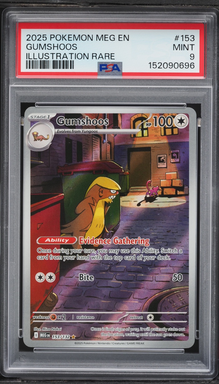 2025 Pokemon Mega Evolution IR Gumshoos #153 PSA 9 MINT