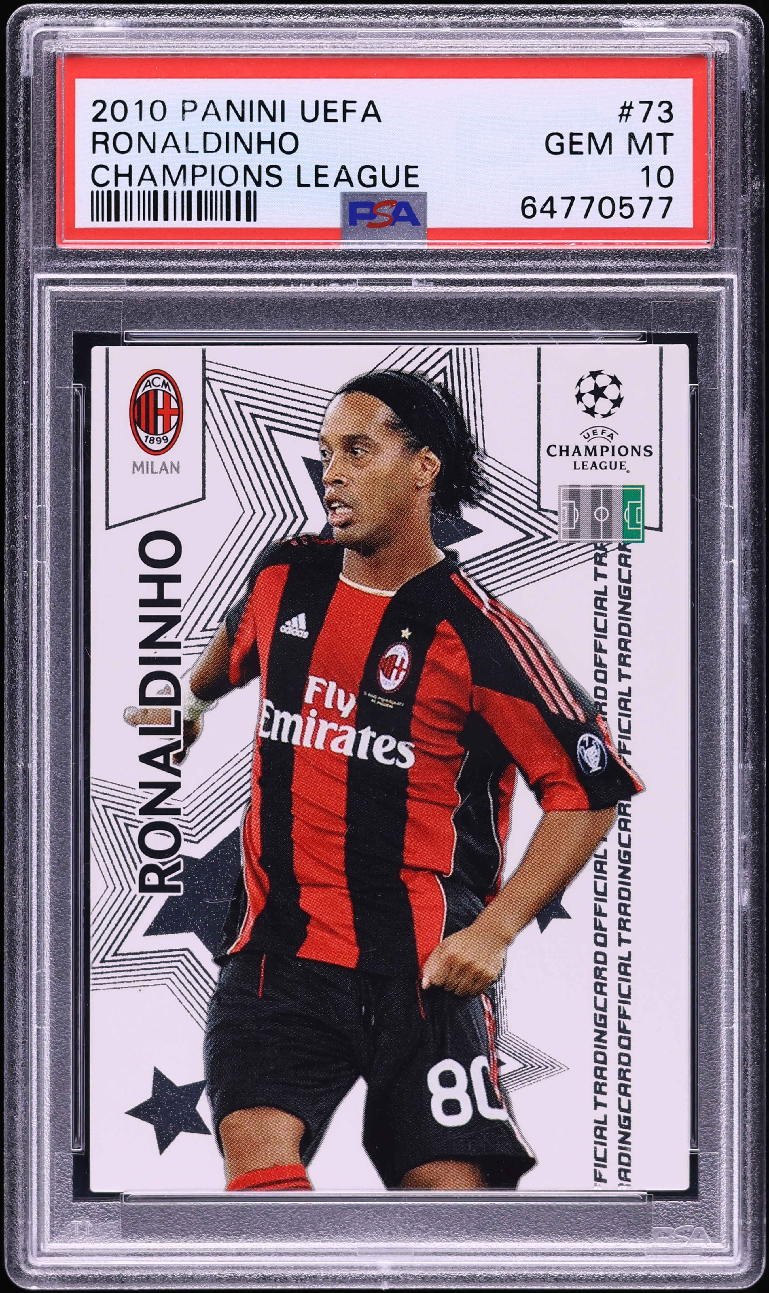 2010 Panini UEFA Champions League Ronaldinho #73 PSA 10 GEM
