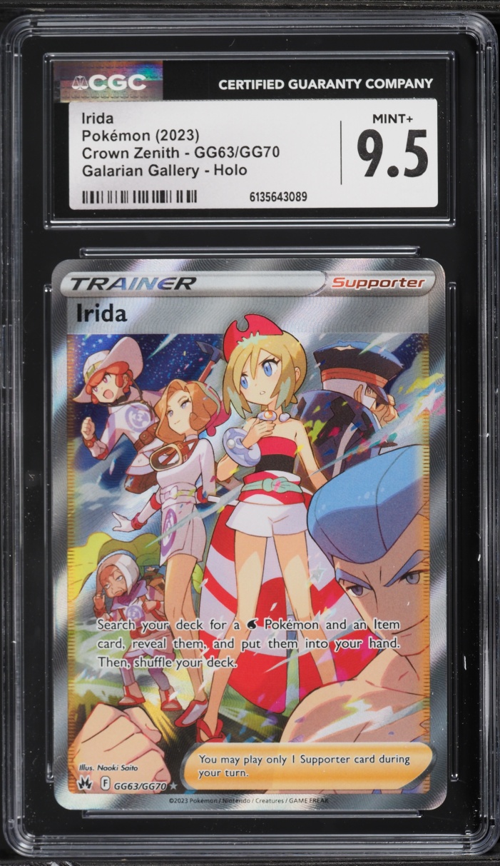 2023 Pokemon Sword & Shield Crown Zenith Full Art Irida #GG63 CGC 9.5 MINT+