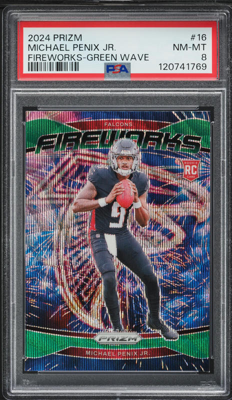 49枚限定 Panini マイケル・ペニックス・ジュニア PSA 9 RC 2024 Panini Michael Penix Jr Red-White-Blue Barber Pole