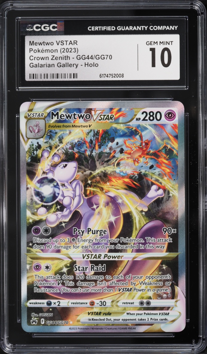 2023 Pokemon Sword & Shield Crown Zenith Galarian Gallery Alt Art Mewtwo VSTAR #GG44 CGC 10