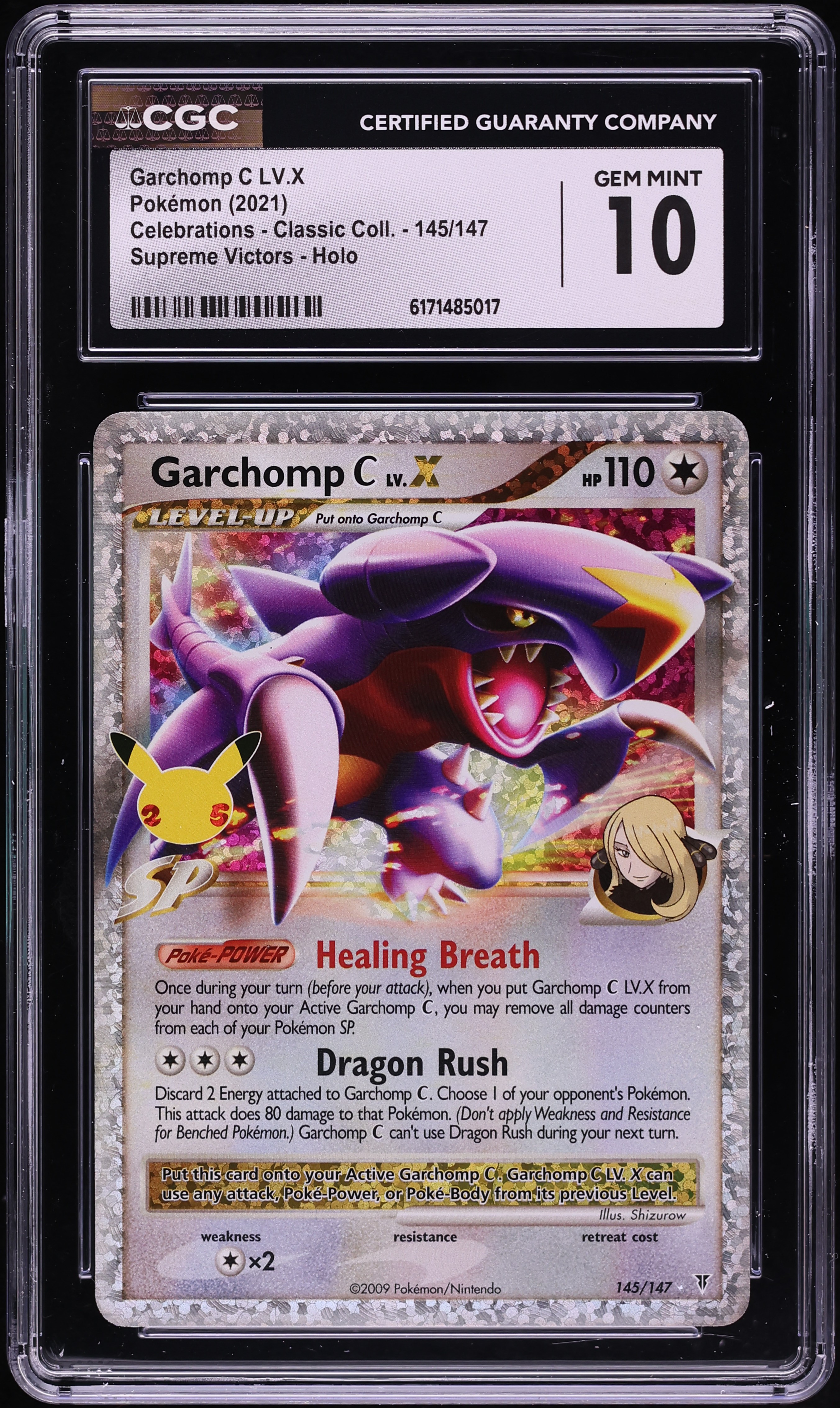 2021 Pokemon Sword & Shield Celebrations Holo Garchomp C LV.X #145 CGC 10 GEM MINT