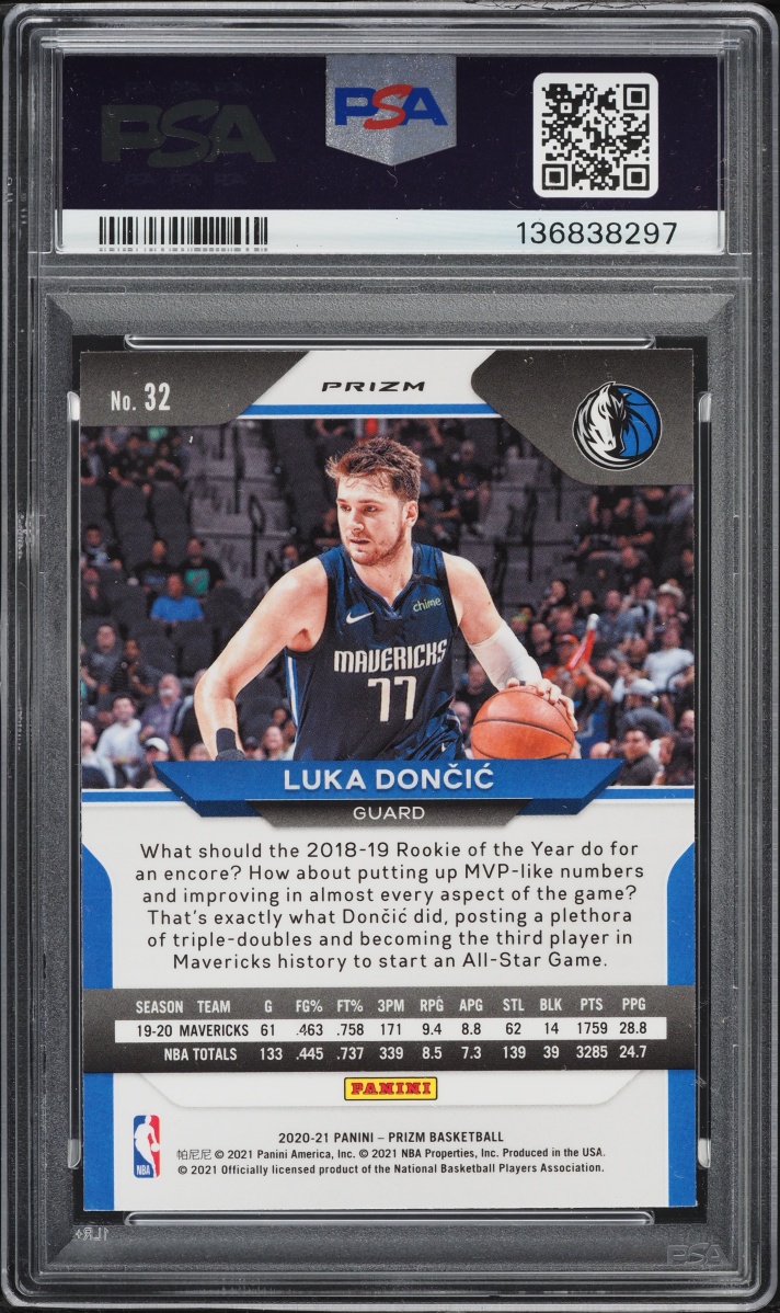 2020 Panini Prizm Pink Ice Luka Doncic #32 PSA 9 MINT