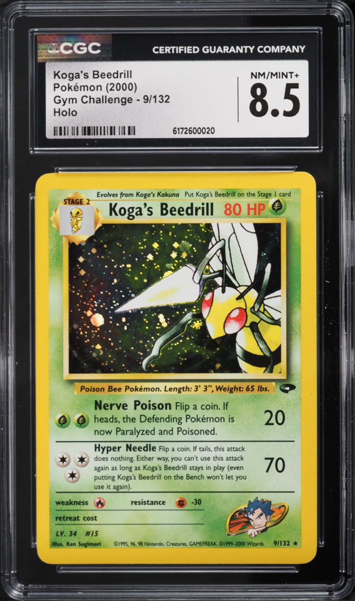 2000 Pokemon Gym Challenge Holo Koga's Beedrill #9 CGC 8.5 NM-MT+