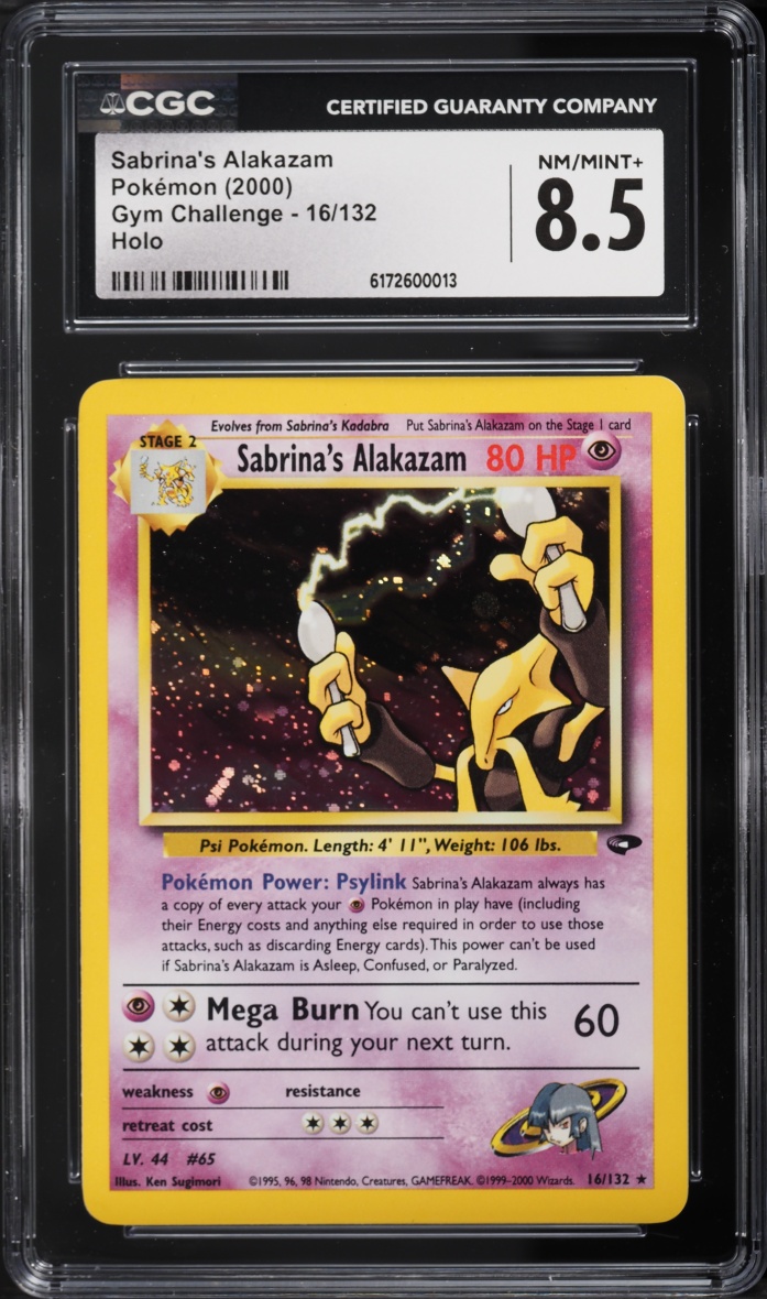 2000 Pokemon Gym Challenge Holo Sabrina's Alakazam #16 CGC 8.5 NM-MT+