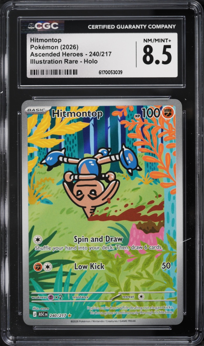 2026 Pokemon Mega Evolution Ascended Heroes IR Hitmontop #240 CGC 8.5 NM-MT+