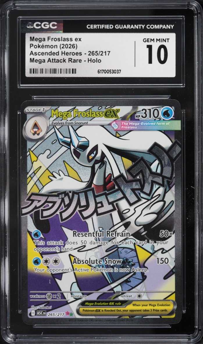 2026 Pokemon Mega Evolution Ascended Heroes MA Mega Froslass ex #265 CGC 10 GEM MINT