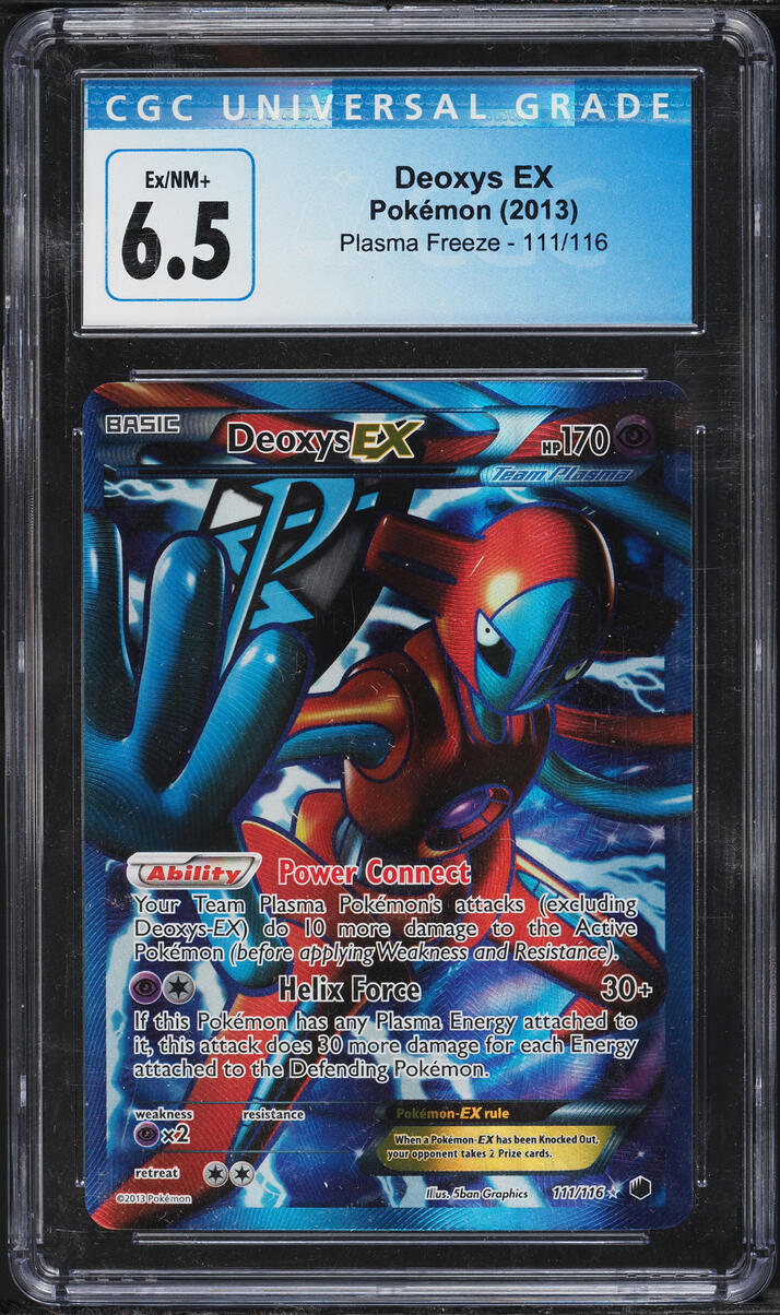 2013 Pokemon Black & White Plasma Freeze Full Art Deoxys EX #111 CGC 6.5 EXMT+