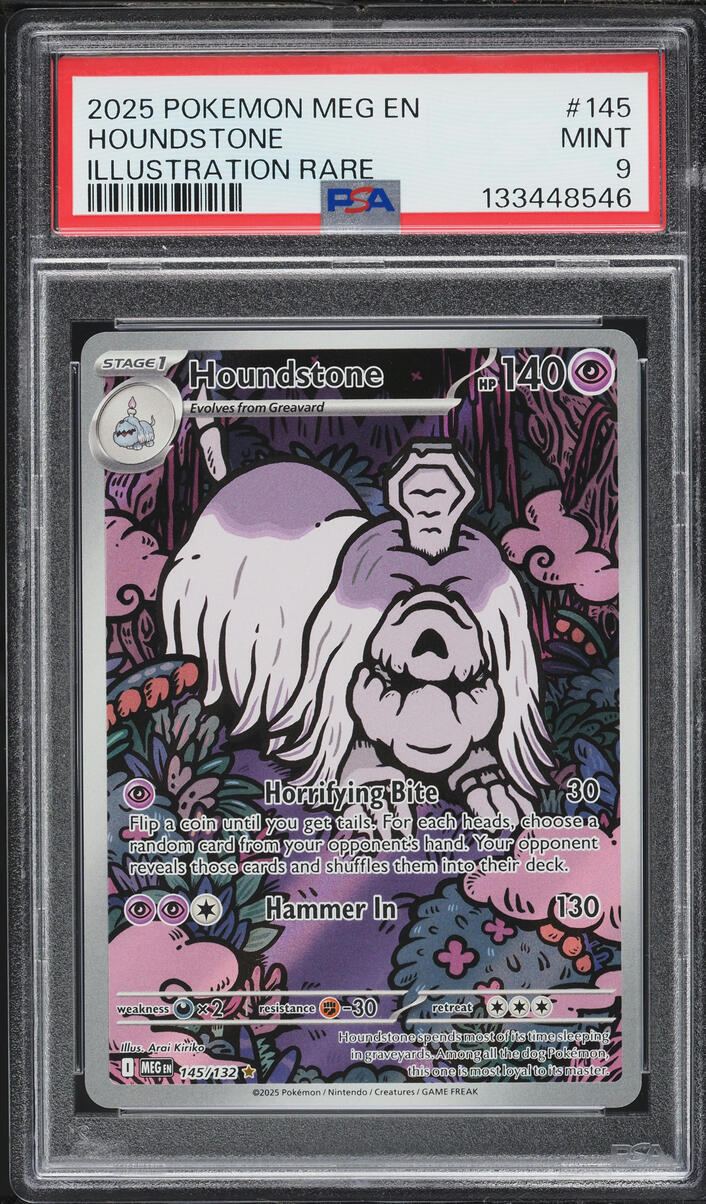 2025 Pokemon Mega Evolution IR Houndstone #145 PSA 9 MINT