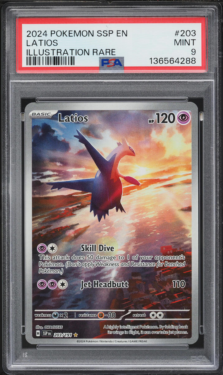 2024 Pokemon Scarlet & Violet Surging Sparks IR Latios #203 PSA 9 MINT