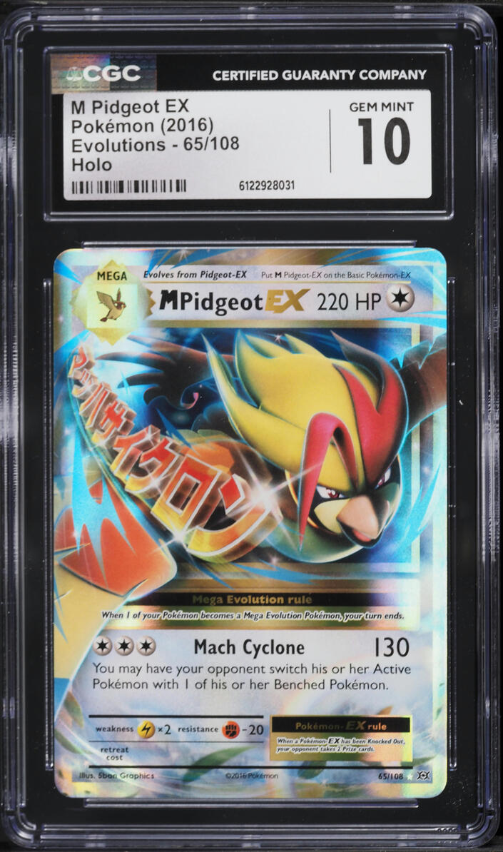2016 Pokemon XY Evolutions Holo M Pidgeot EX #65 CGC 10 GEM MINT