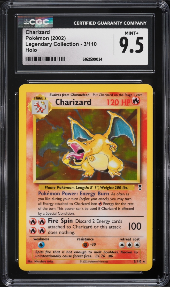 2002 Pokemon Legendary Collection Holo Charizard #3 CGC 9.5 MINT+